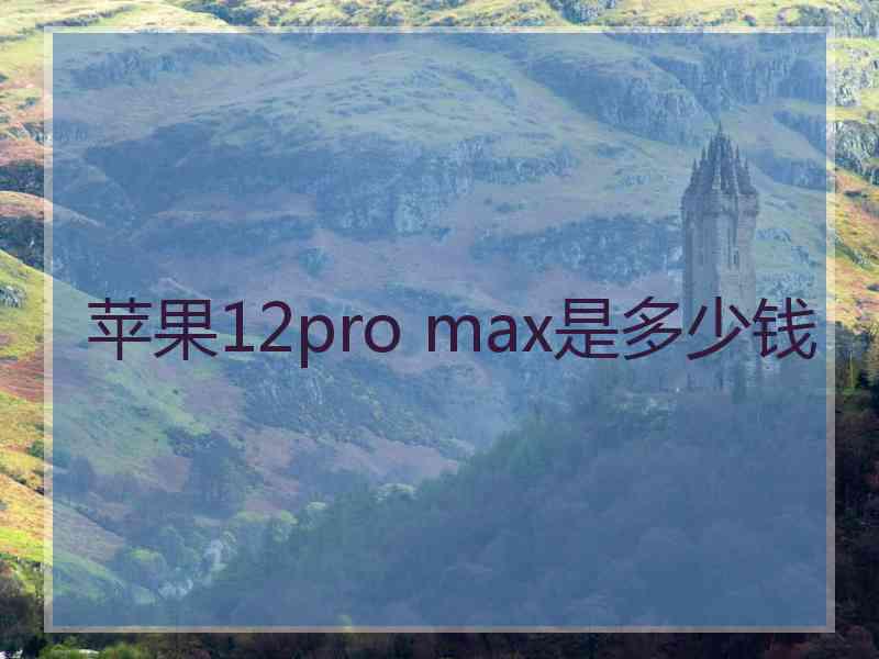 苹果12pro max是多少钱