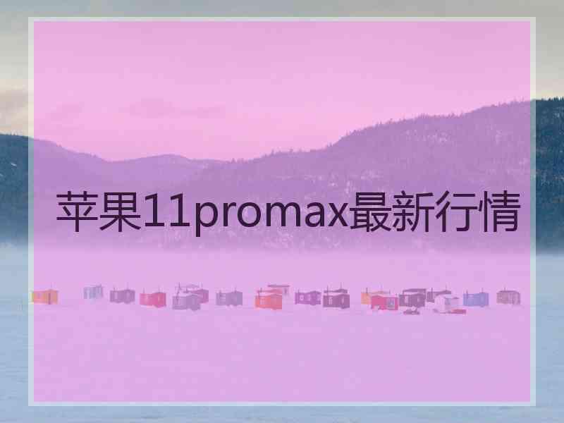 苹果11promax最新行情