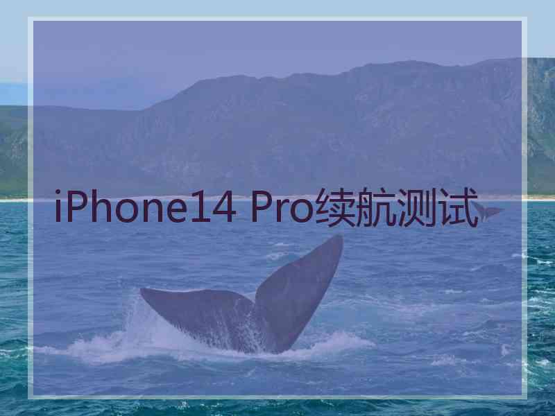 iPhone14 Pro续航测试