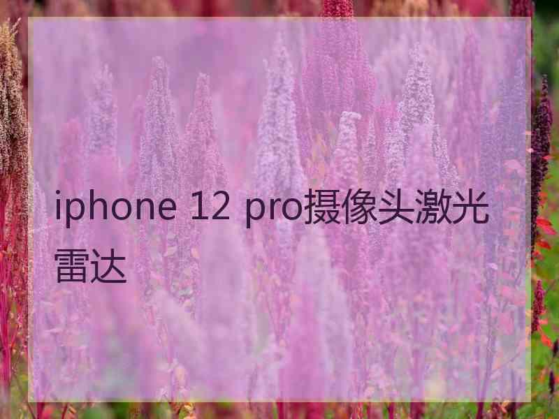 iphone 12 pro摄像头激光雷达