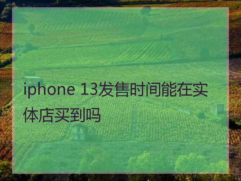 iphone 13发售时间能在实体店买到吗