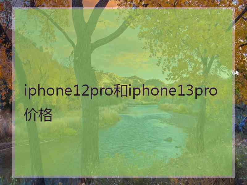 iphone12pro和iphone13pro价格