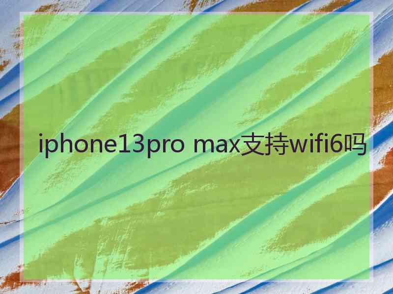 iphone13pro max支持wifi6吗