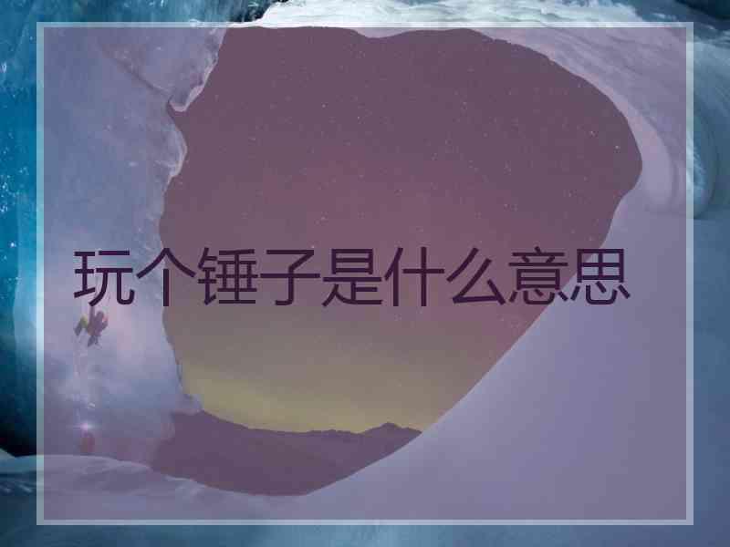 玩个锤子是什么意思