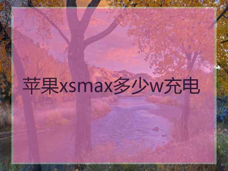 苹果xsmax多少w充电