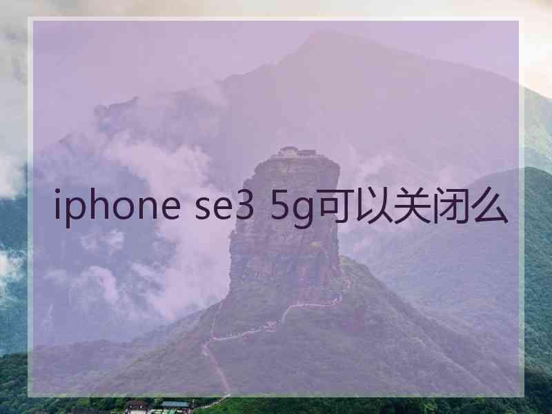 iphone se3 5g可以关闭么