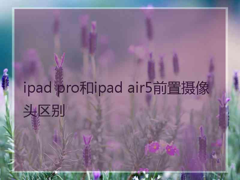 ipad pro和ipad air5前置摄像头区别