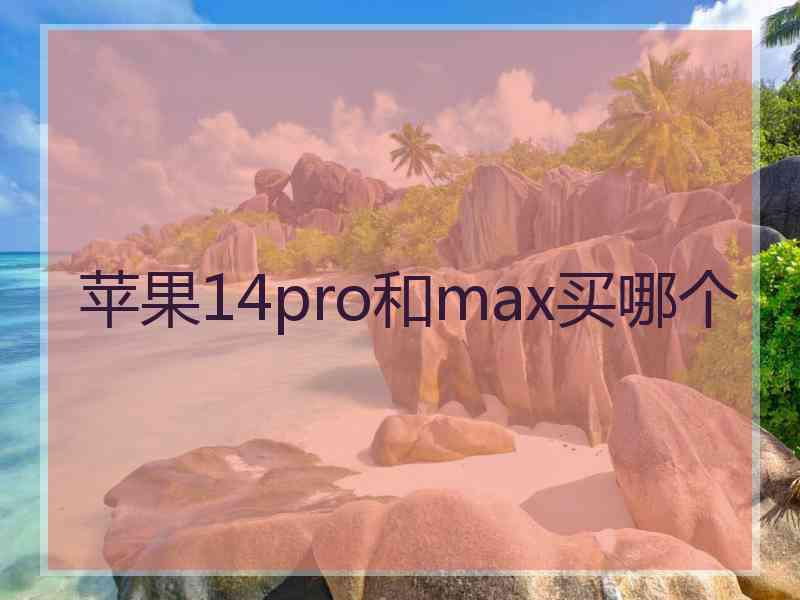 苹果14pro和max买哪个