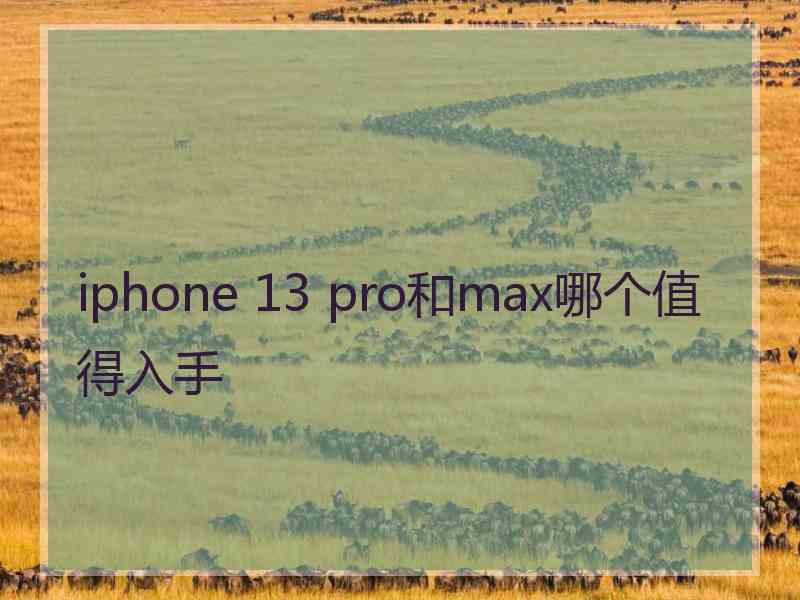 iphone 13 pro和max哪个值得入手