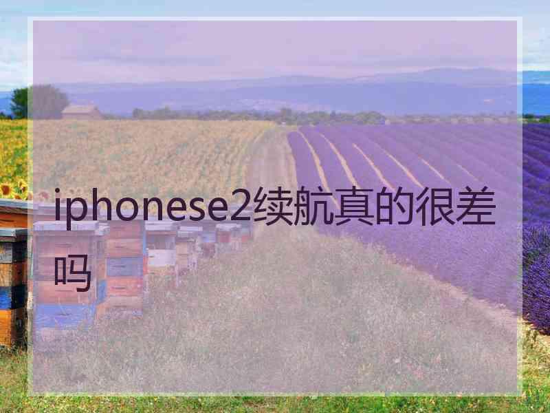 iphonese2续航真的很差吗