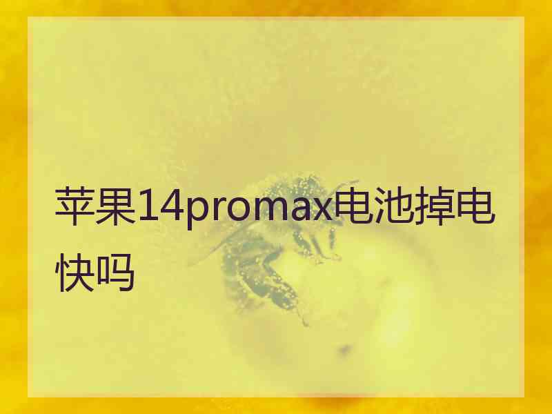 苹果14promax电池掉电快吗