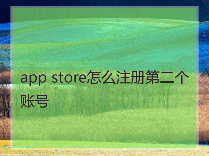 app store怎么注册第二个账号