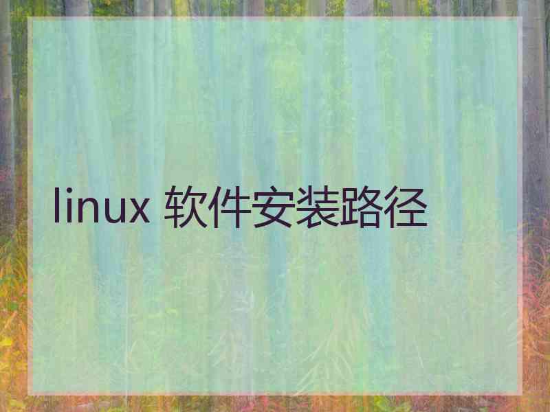 linux 软件安装路径