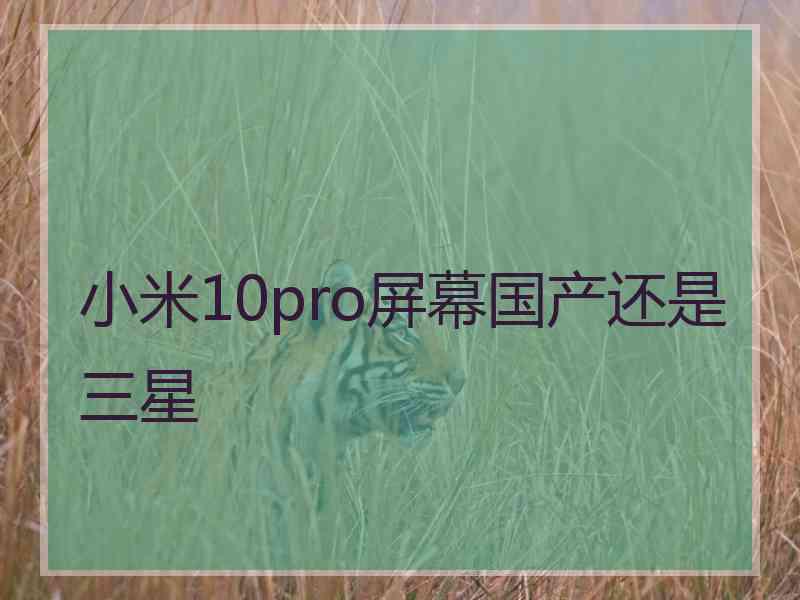 小米10pro屏幕国产还是三星