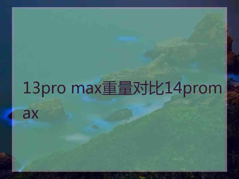 13pro max重量对比14promax