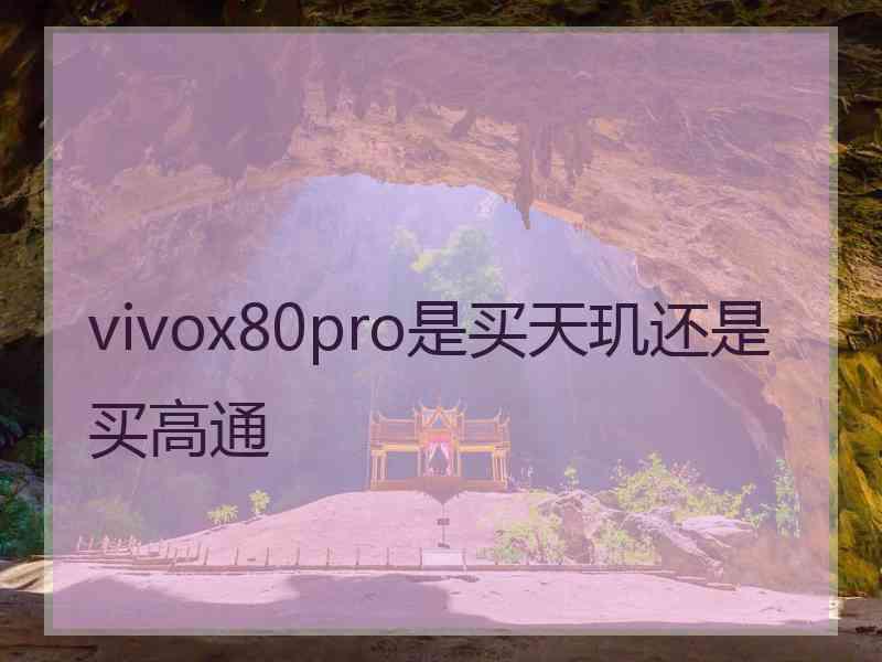 vivox80pro是买天玑还是买高通