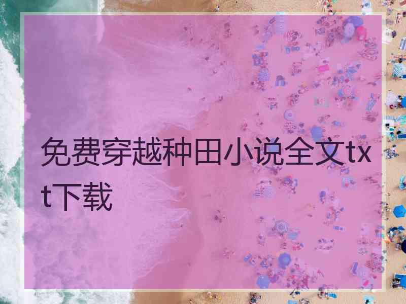 免费穿越种田小说全文txt下载