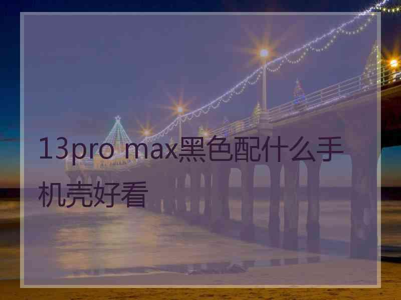 13pro max黑色配什么手机壳好看