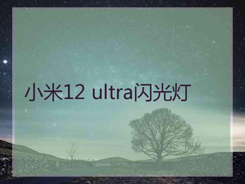 小米12 ultra闪光灯