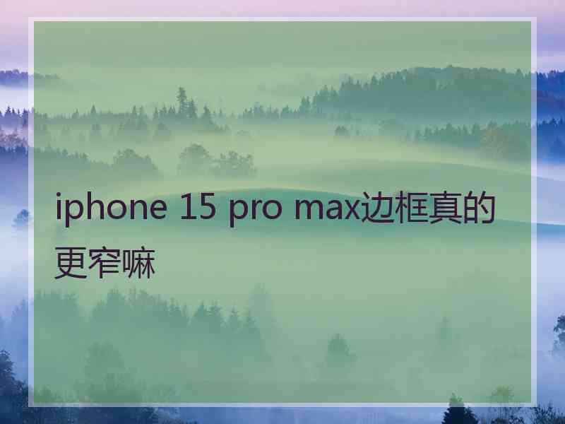 iphone 15 pro max边框真的更窄嘛