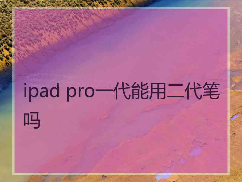 ipad pro一代能用二代笔吗