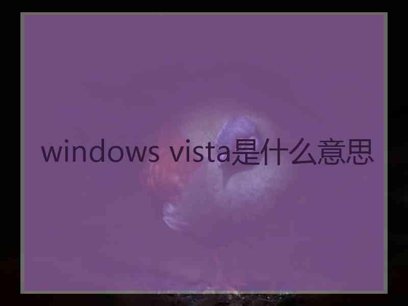 windows vista是什么意思