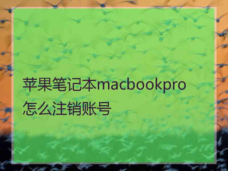 苹果笔记本macbookpro怎么注销账号