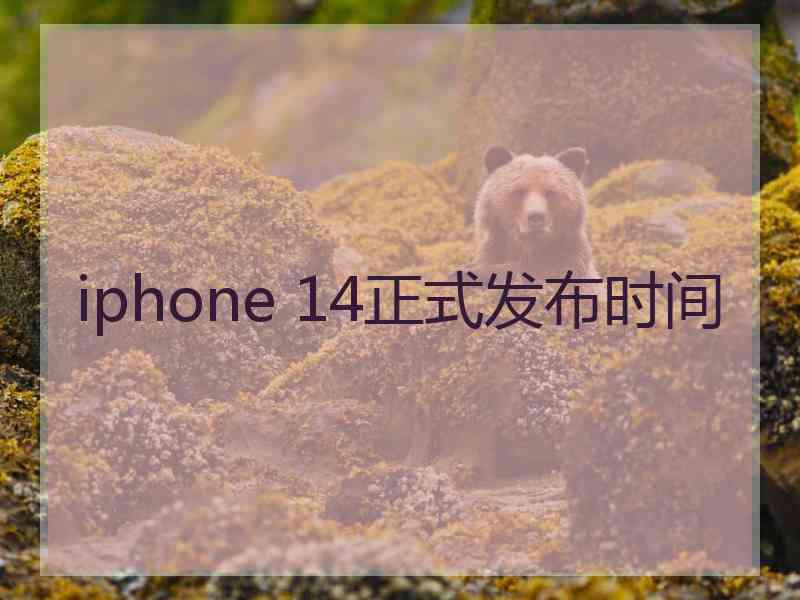 iphone 14正式发布时间