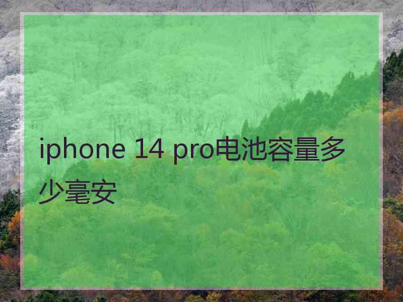 iphone 14 pro电池容量多少毫安