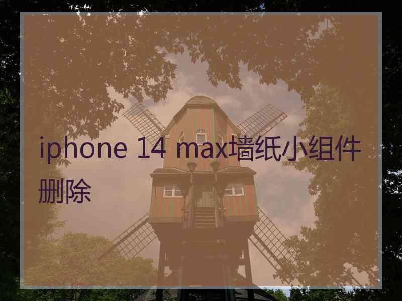 iphone 14 max墙纸小组件删除