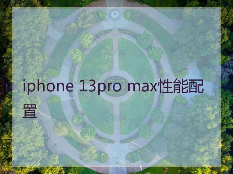 iphone 13pro max性能配置