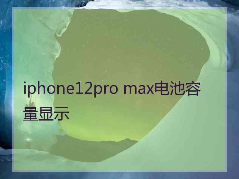 iphone12pro max电池容量显示