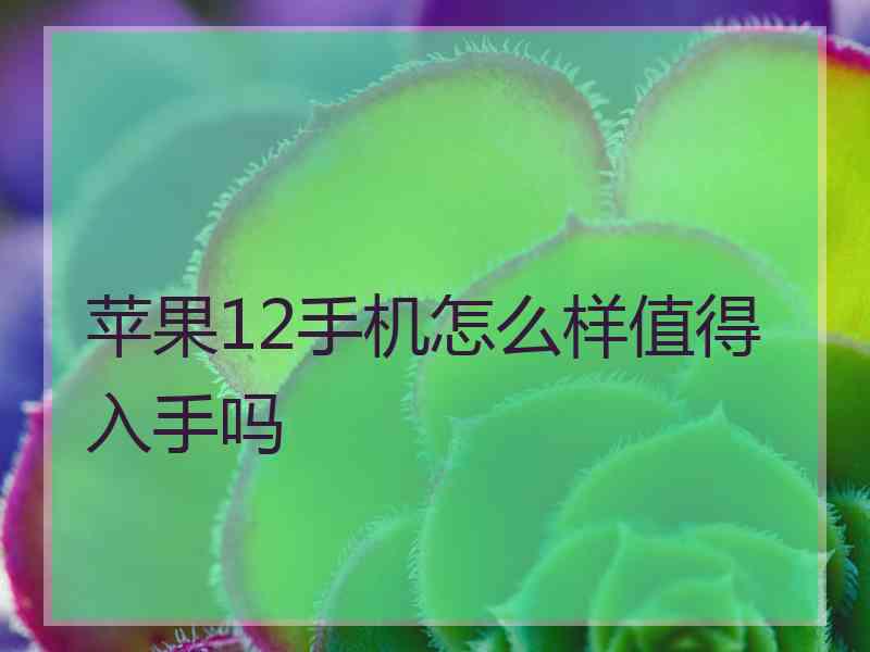 苹果12手机怎么样值得入手吗