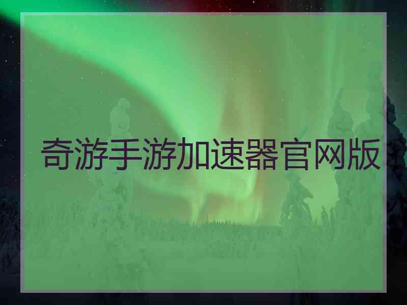 奇游手游加速器官网版