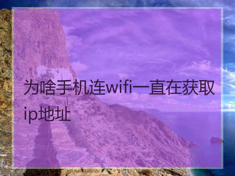 为啥手机连wifi一直在获取ip地址