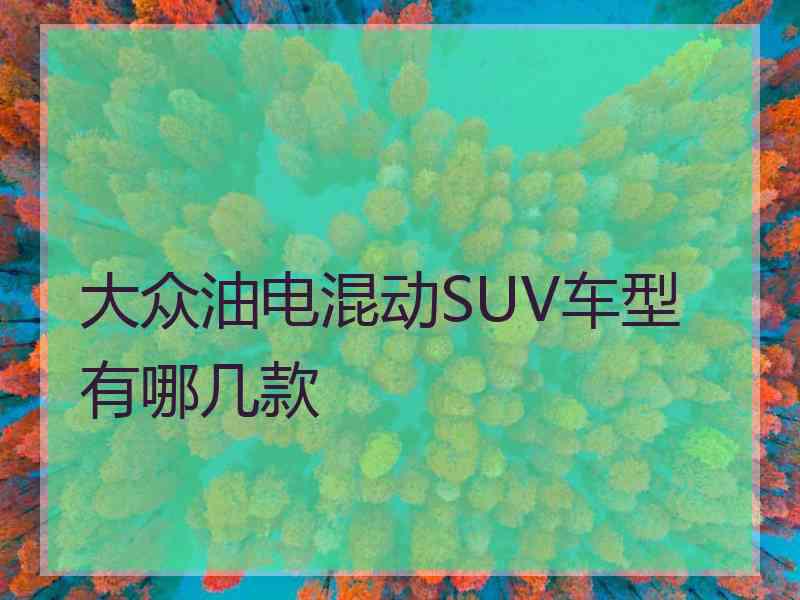 大众油电混动SUV车型有哪几款