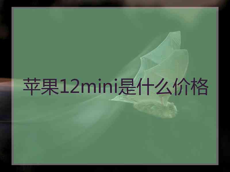 苹果12mini是什么价格