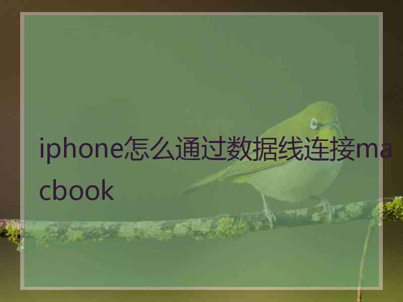 iphone怎么通过数据线连接macbook