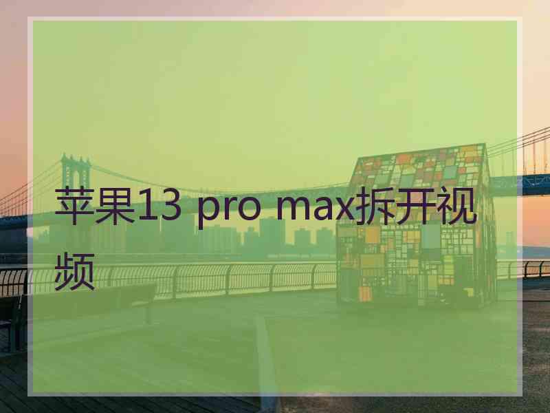 苹果13 pro max拆开视频