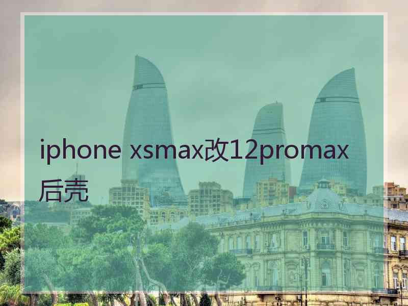 iphone xsmax改12promax后壳