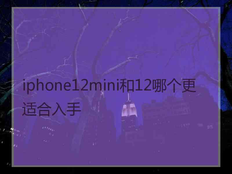 iphone12mini和12哪个更适合入手