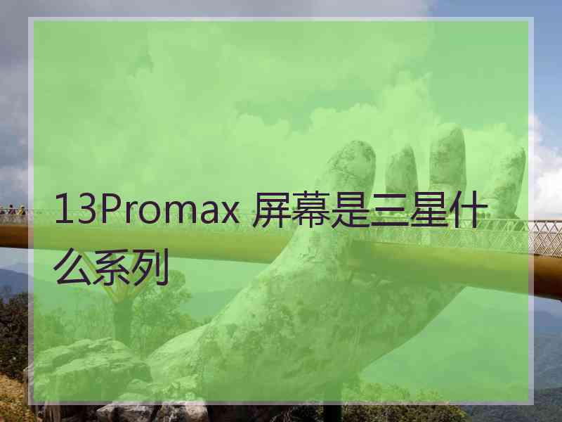 13Promax 屏幕是三星什么系列