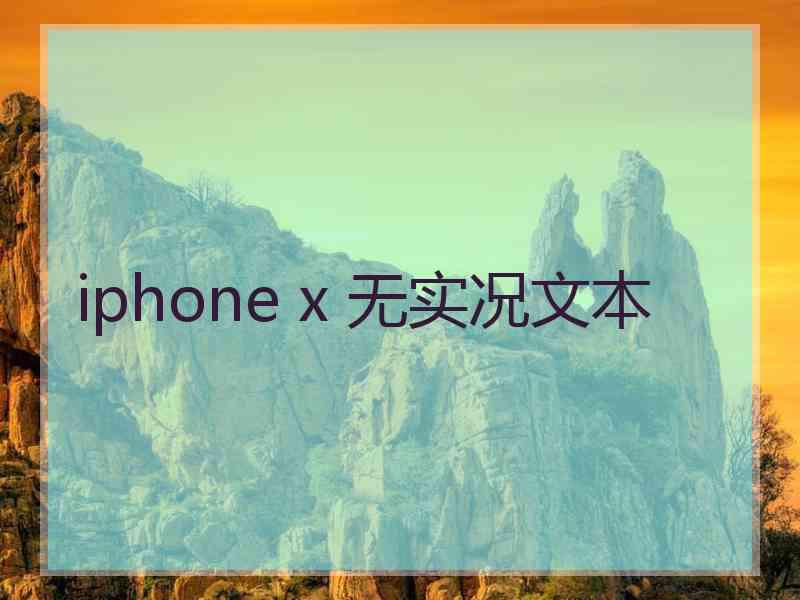 iphone x 无实况文本