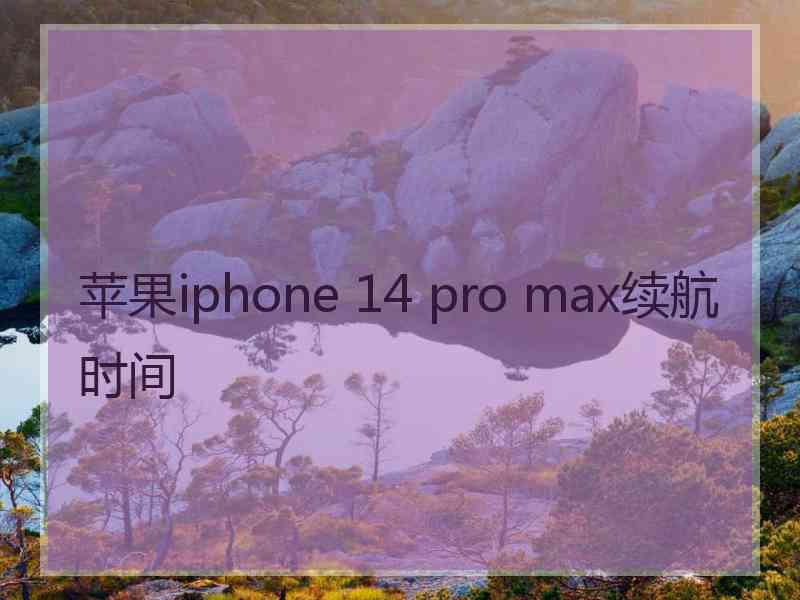 苹果iphone 14 pro max续航时间