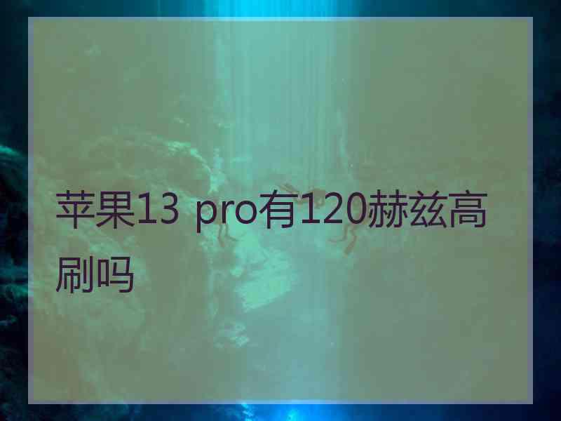 苹果13 pro有120赫兹高刷吗