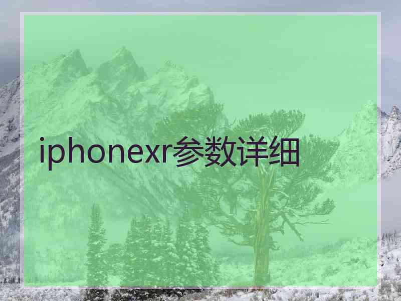 iphonexr参数详细