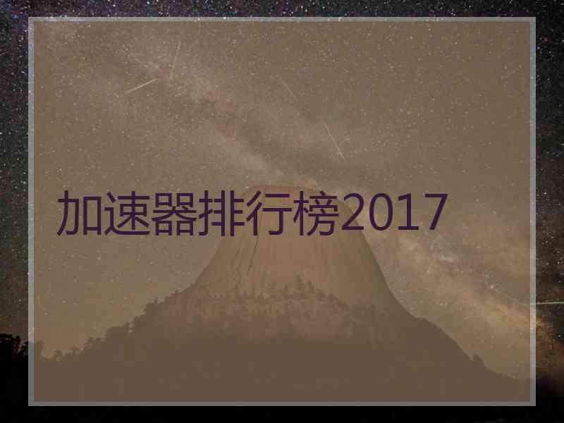 加速器排行榜2017