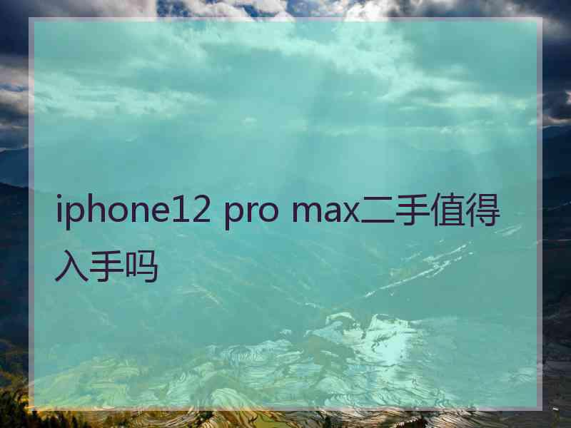 iphone12 pro max二手值得入手吗