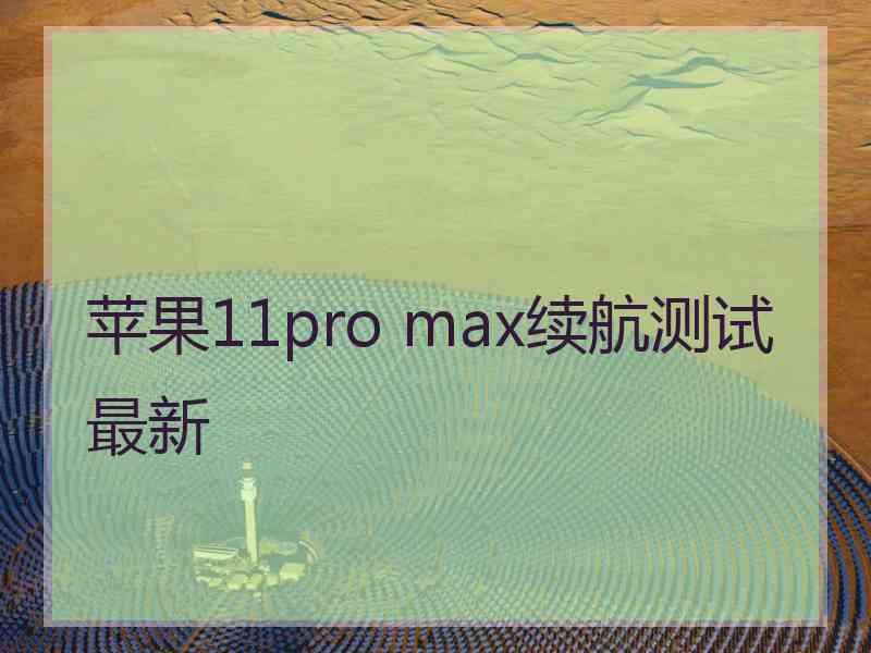 苹果11pro max续航测试最新