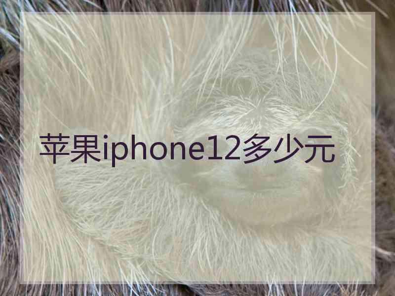 苹果iphone12多少元